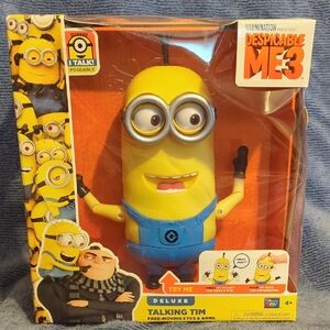 Minion Despicable ME 3, Deluxe Talking TIM, Free-Moving Eyes & Arms, NIB